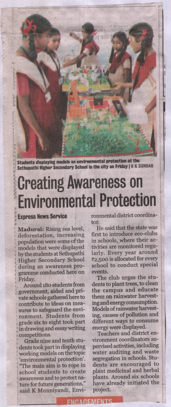 Regional Press Coverage: Community Eco Action Initiative in Madurai District (2015-16)